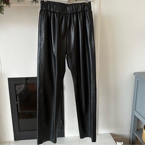 Anine Bing Colton track pant black faux leather - Picture 3 of 8